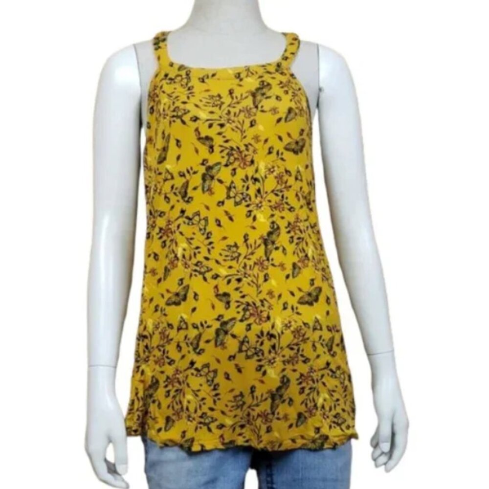 Torrid Flowers and Butterflies Yellow Tank Top Size 0